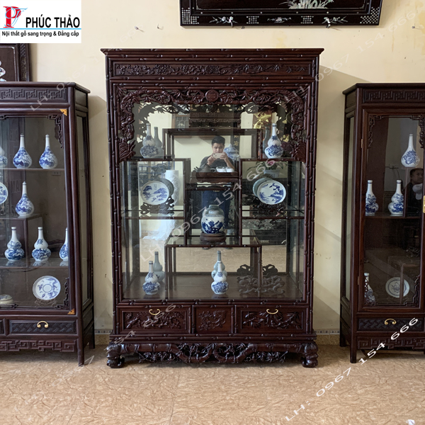 Tủ gỗ trưng bày đồ cổ đẹp giá rẻ tại Hà Nội